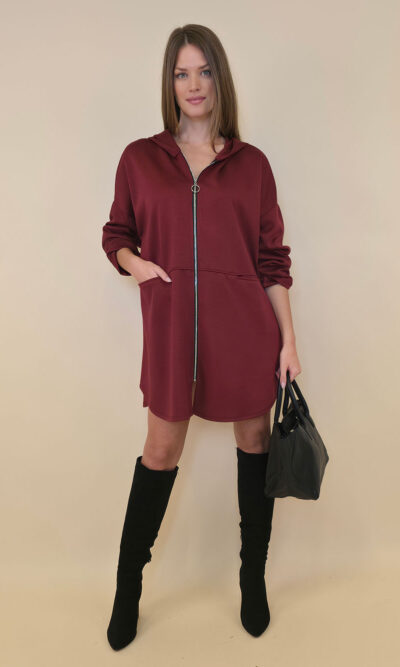 Haljina 52 Omaha - jersey UN cif/hood - burgundy