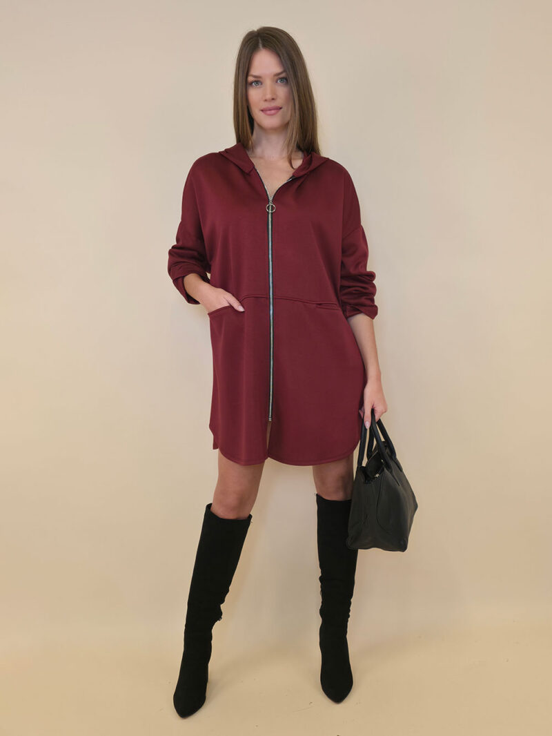 Haljina 52 Omaha - jersey UN cif/hood - burgundy