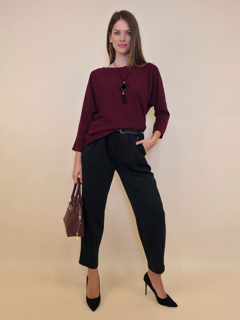 Hlače 48 Tracy - jersey UN privjesak torbica - black