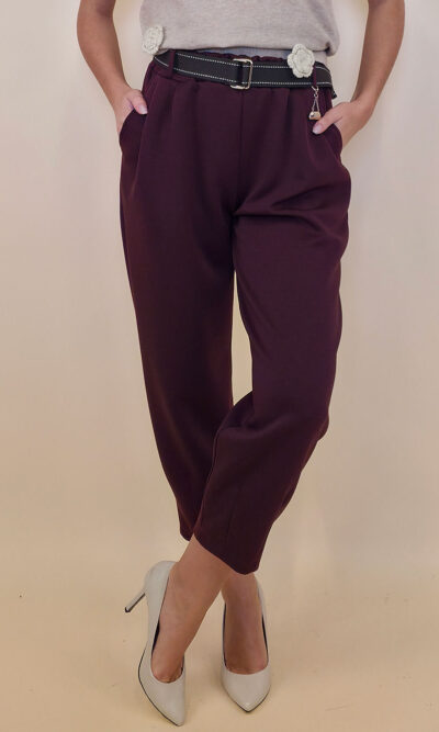 Hlače 48 Tracy - jersey UN privjesak torbica - burgundy