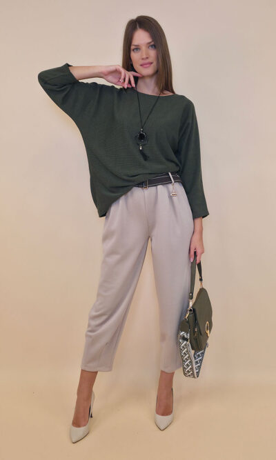Hlače 48 Tracy - jersey UN privjesak torbica - beige