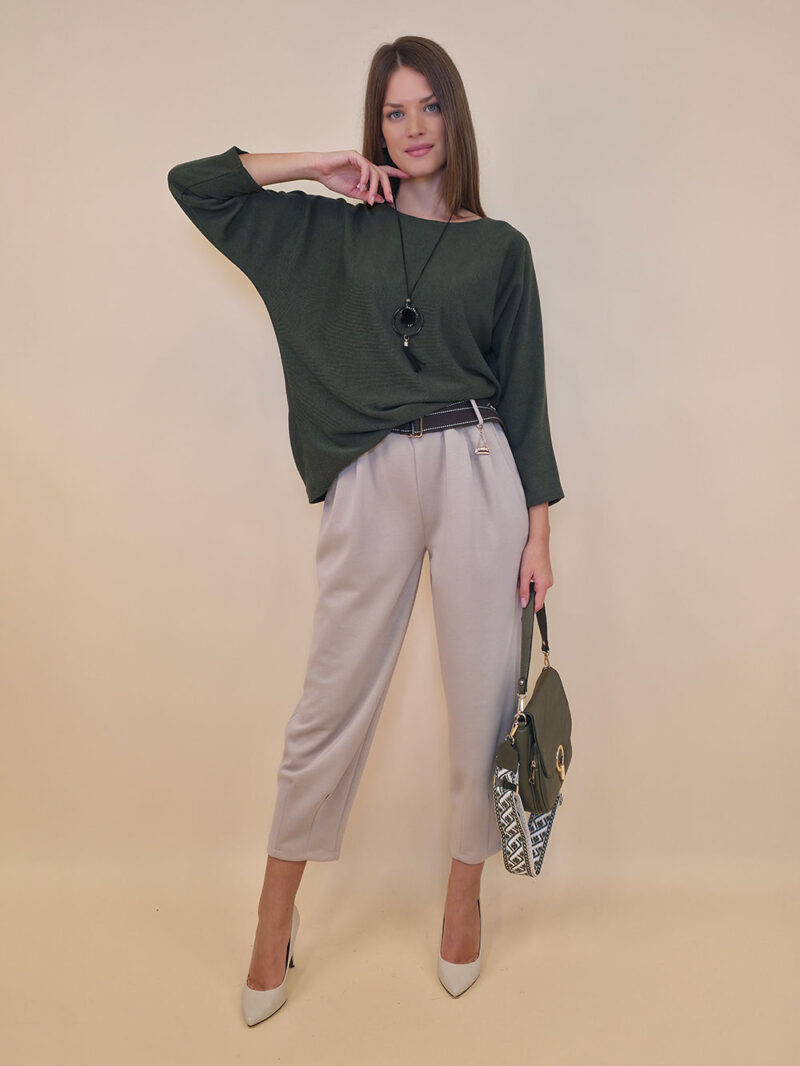 Hlače 48 Tracy - jersey UN privjesak torbica - beige