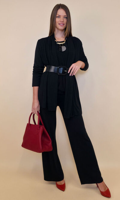 Kardigan 44 Creswell - jersey UN - black