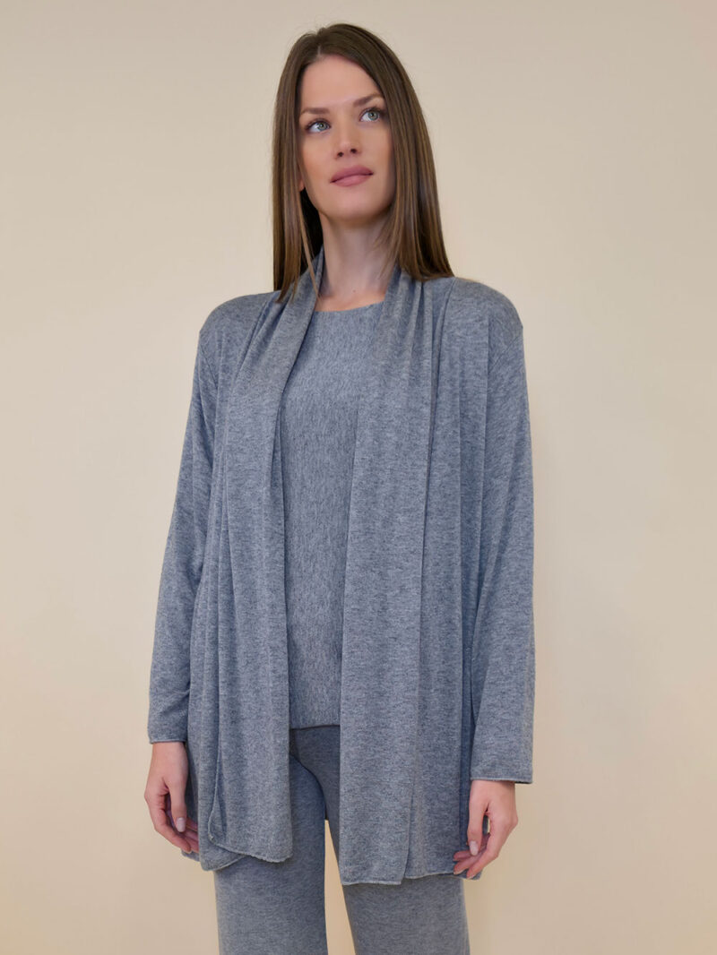 Kardigan 44 Creswell - jersey UN - gray