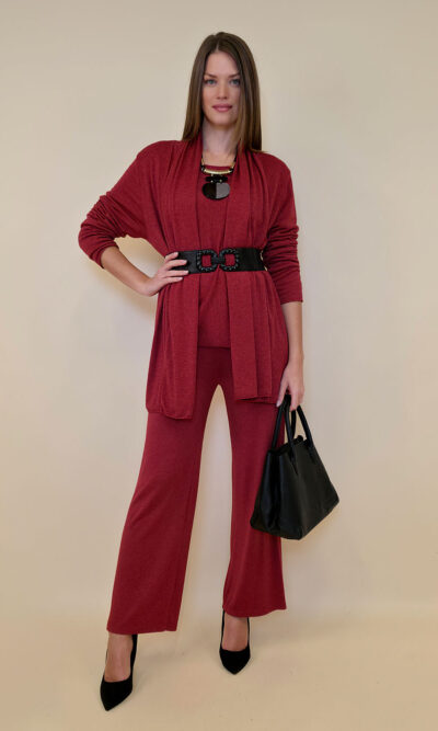 Kardigan 44 Creswell - jersey UN - d.red