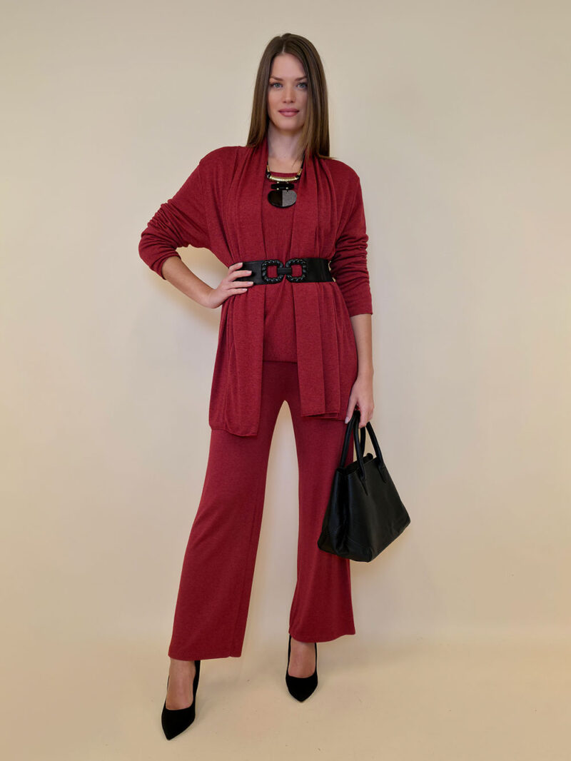 Kardigan 44 Creswell - jersey UN - d.red