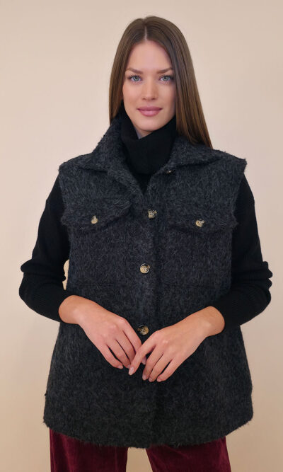 Jakna 48 Cannon - jersey mohair b.r. - black