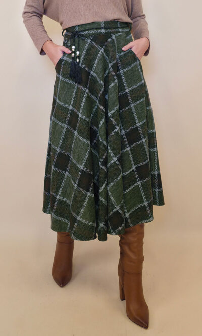Suknja 34 Tahoe - jersey print tartan kocka - military