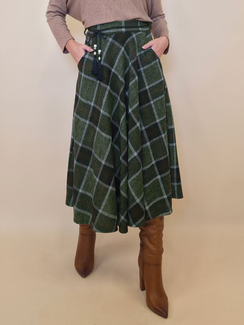Suknja 34 Tahoe - jersey print tartan kocka - military