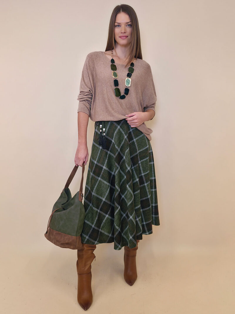 Suknja 34 Tahoe - jersey print tartan kocka - military