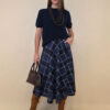 Suknja 34 Tahoe - jersey print tartan kocka - navy