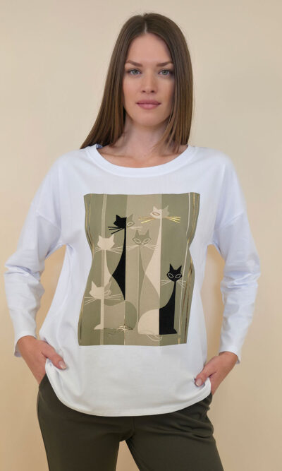 Majica 36 Noroo - cotton d.r. - Cats company military