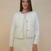 Jakna 60 Bennet - jersey UN ciniglia - white