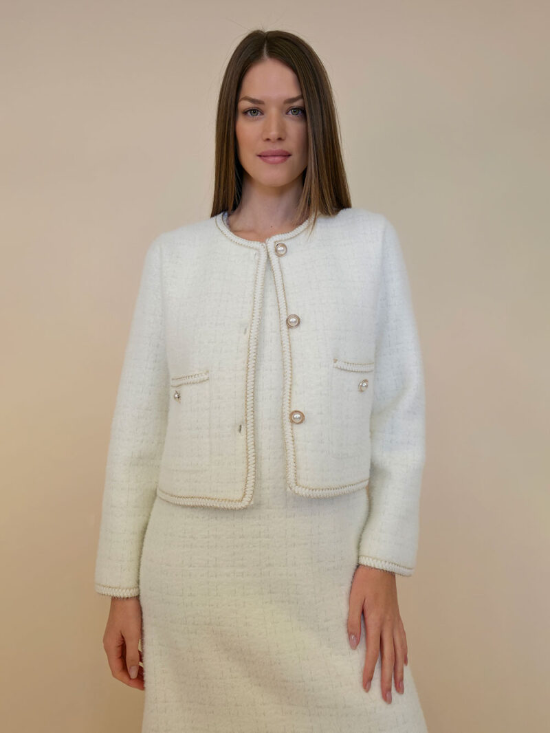 Jakna 60 Bennet - jersey UN ciniglia - white