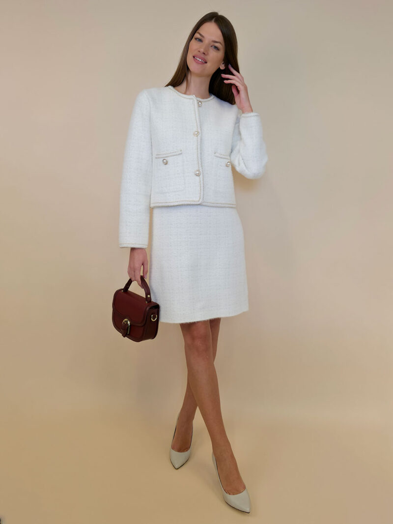 Jakna 60 Bennet - jersey UN ciniglia - white