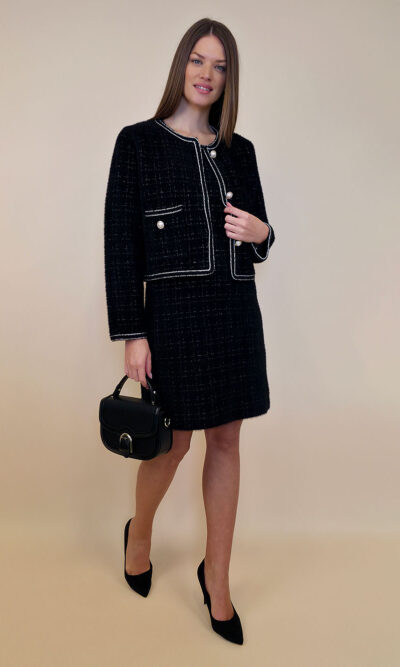 Jakna 60 Bennet - jersey UN ciniglia - black