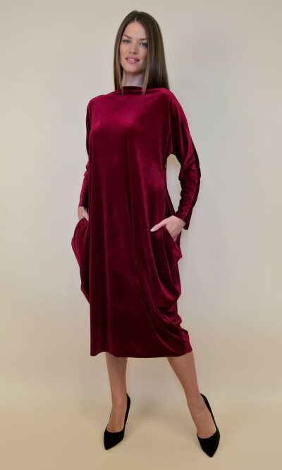 Haljina 48 Saga - velvet - burgundy