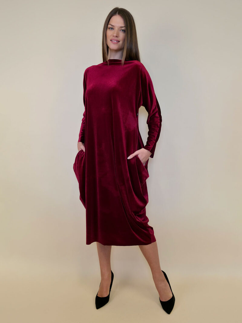 Haljina 48 Saga - velvet - burgundy