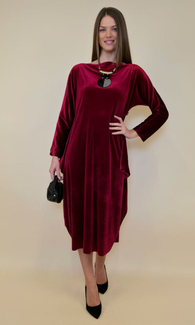 Haljina 48 Saga - velvet - burgundy