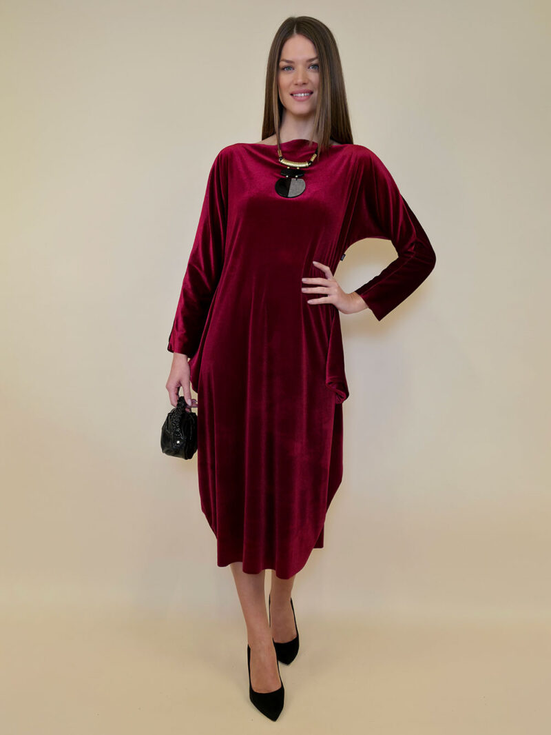 Haljina 48 Saga - velvet - burgundy