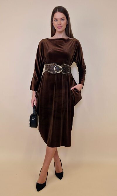 Haljina 48 Saga - velvet - coffee