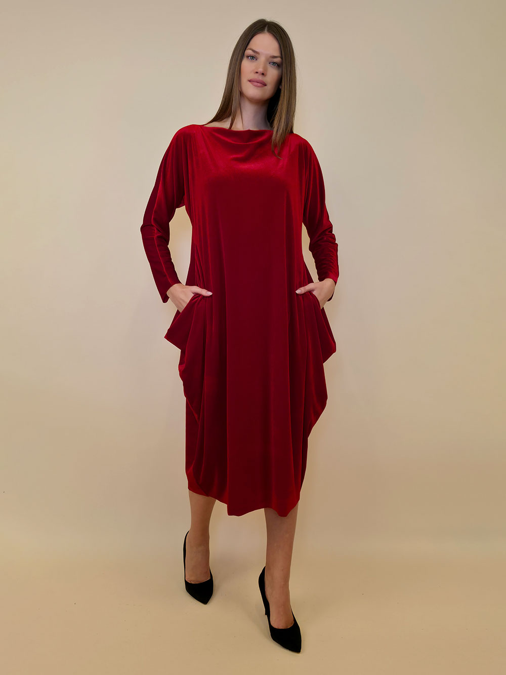 Haljina 48 Saga - velvet - red