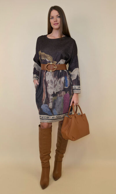 Haljina 40 Verdel - jersey print - Positano brown