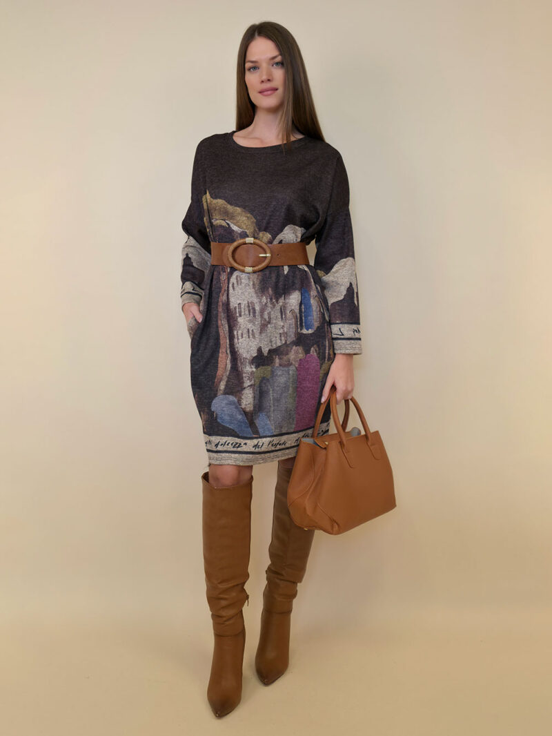 Haljina 40 Verdel - jersey print - Positano brown