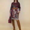 Haljina 40 Verdel - jersey print - Positano burgundy