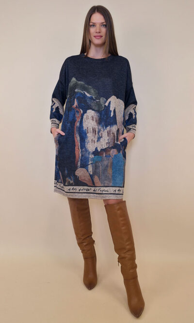 Haljina 40 Verdel - jersey print - Positano navy