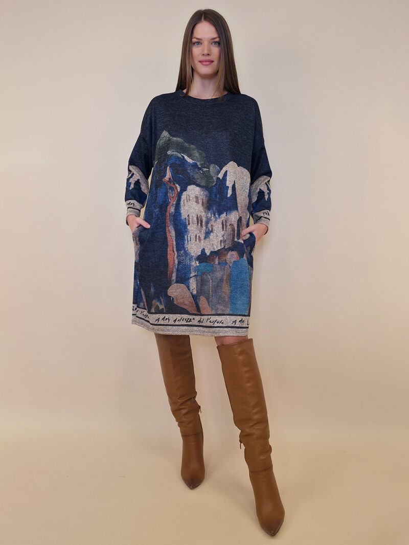 Haljina 40 Verdel - jersey print - Positano navy