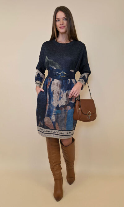 Haljina 40 Verdel - jersey print - Positano navy