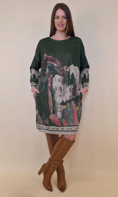 Haljina 40 Verdel - jersey print - Positano military