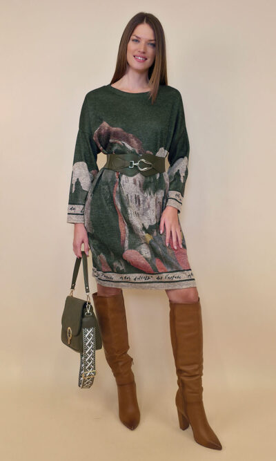 Haljina 40 Verdel - jersey print - Positano military