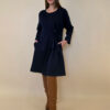 Haljina 52 Beatrice - jersey UN - pojas bok - navy