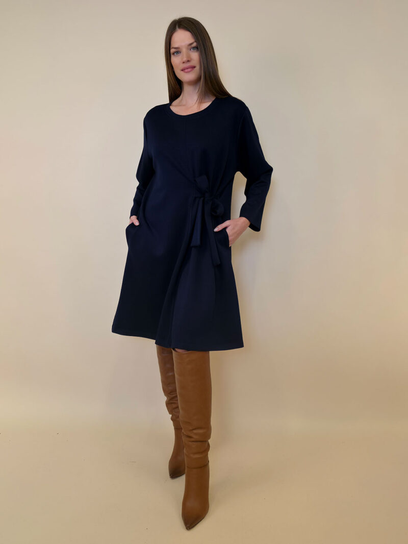 Haljina 52 Beatrice - jersey UN - pojas bok - navy