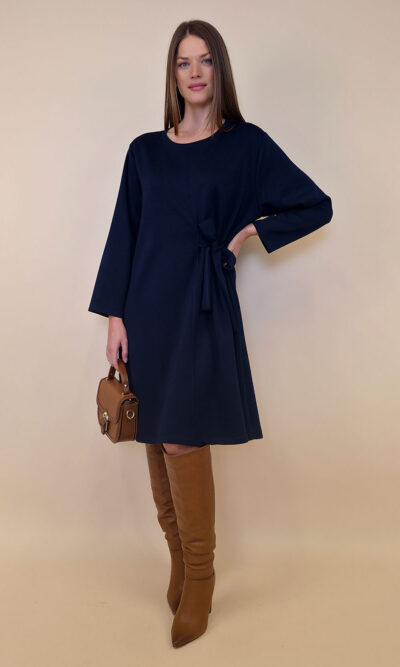 Haljina 52 Beatrice - jersey UN - pojas bok - navy