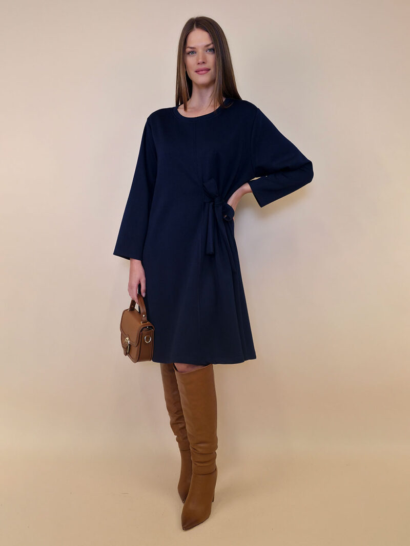 Haljina 52 Beatrice - jersey UN - pojas bok - navy