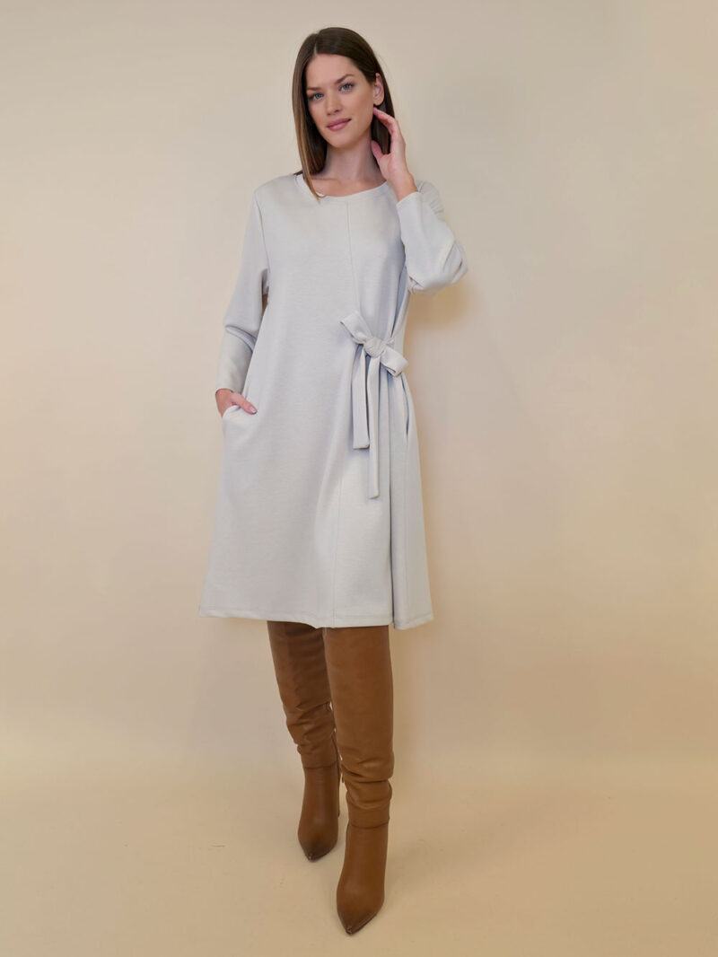 Haljina 52 Beatrice - jersey UN - pojas bok - beige