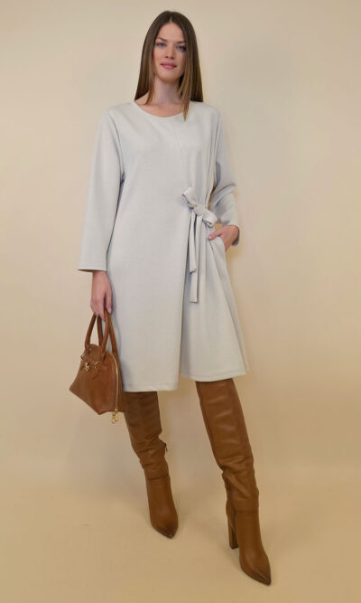 Haljina 52 Beatrice - jersey UN - pojas bok - beige