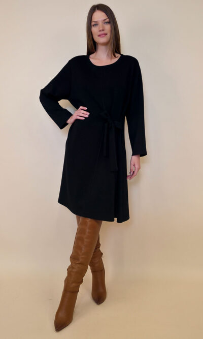 Haljina 52 Beatrice - jersey UN - pojas bok - black