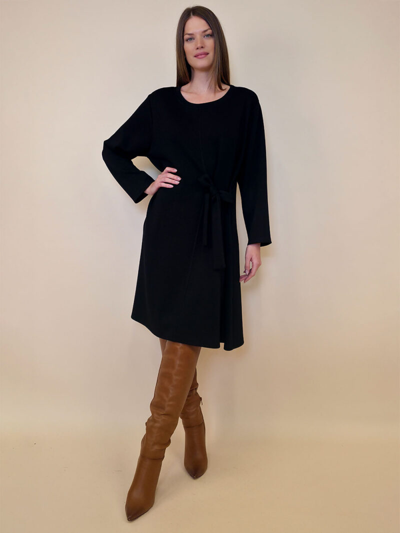 Haljina 52 Beatrice - jersey UN - pojas bok - black