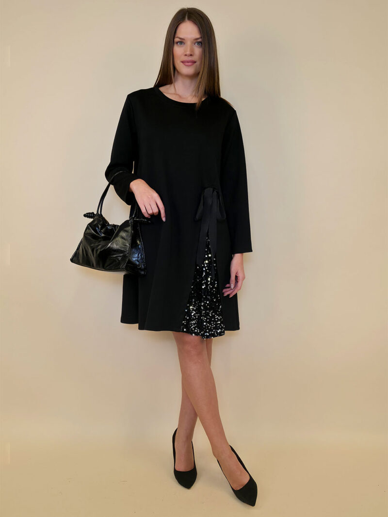 Haljina 55 Bristow - jersey UN šljokice umetak - black