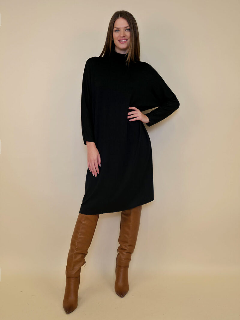 Haljina 46 Lorton - jersey UN dolčevita - black