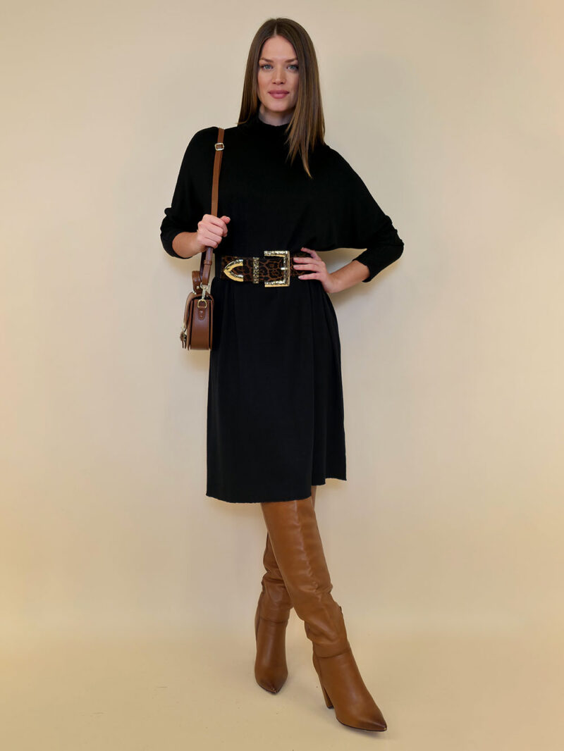 Haljina 46 Lorton - jersey UN dolčevita - black