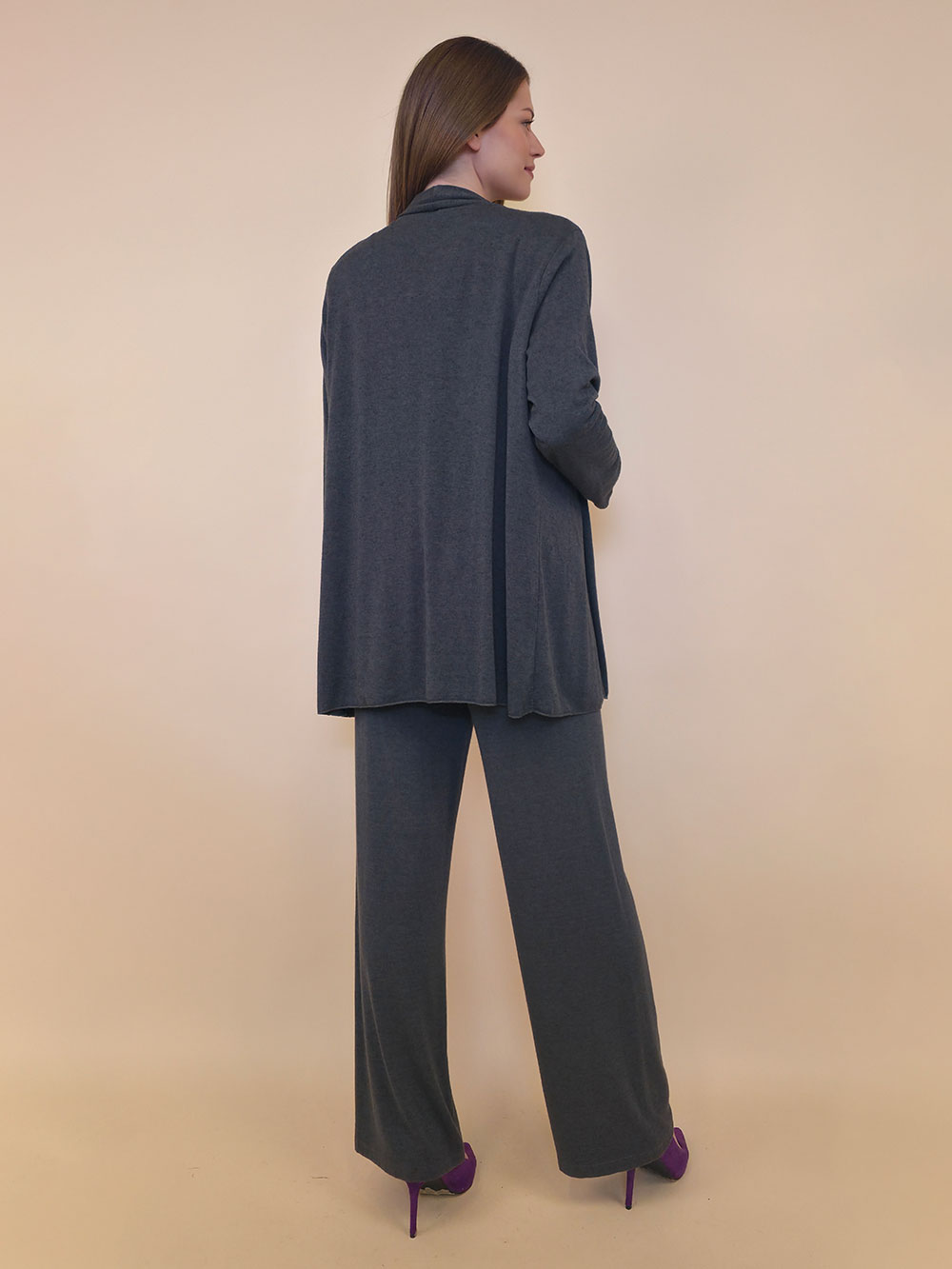 Kardigan 44 Creswell - jersey UN - antracit