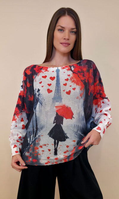 Pulover 28 La Jolla - plt - Black Red Paris