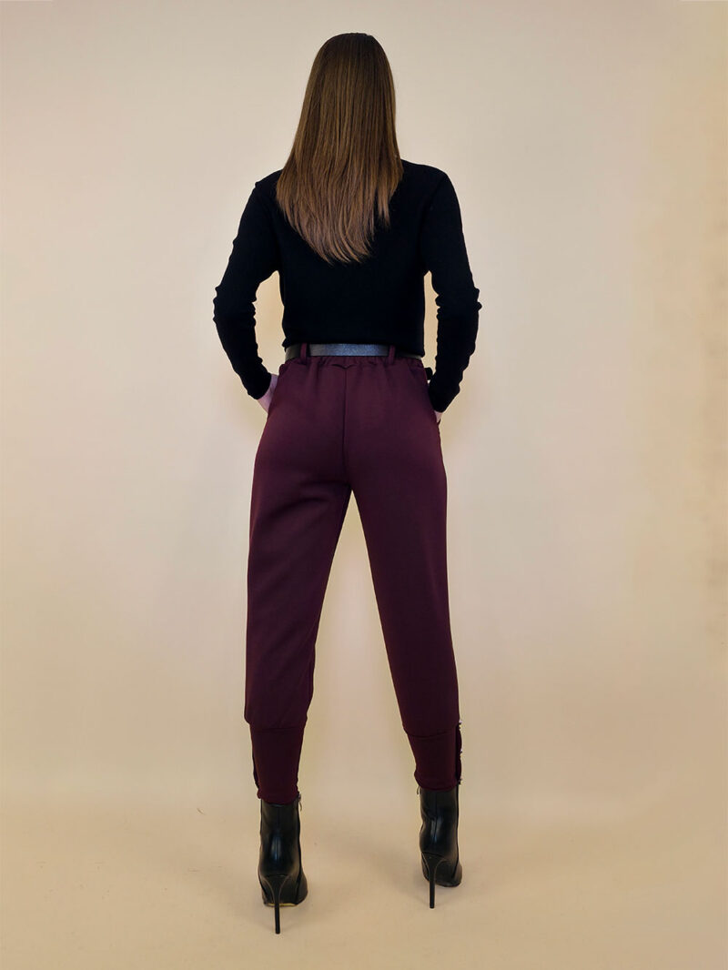 Hlače 48 Delboy - burgundy - Slika 3