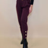 Hlače+remen 48 Delboy - jersey UN 3 gold buttons - burgundy