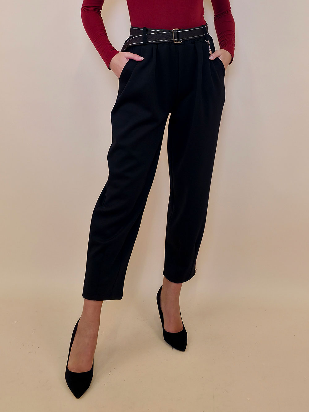 Hlače 48 Tracy - jersey UN privjesak torbica - black